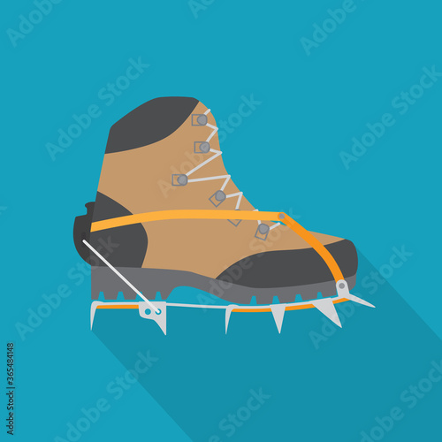 hiking boots with crampons icon- vector illustration photo