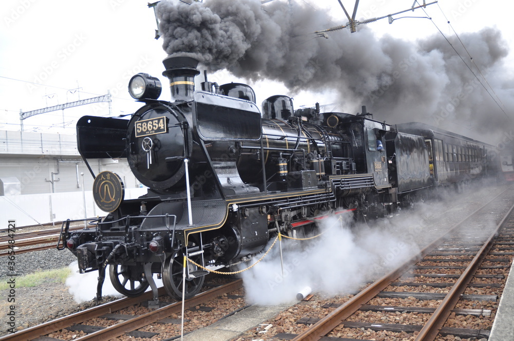 Obraz premium 蒸気機関車