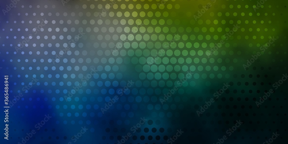 Light Blue, Yellow vector backdrop with dots. Colorful illustration with gradient dots in nature style. Design for your commercials.