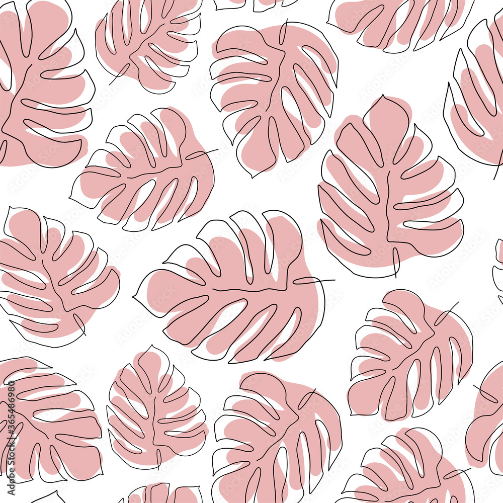 Powder pink large leaves