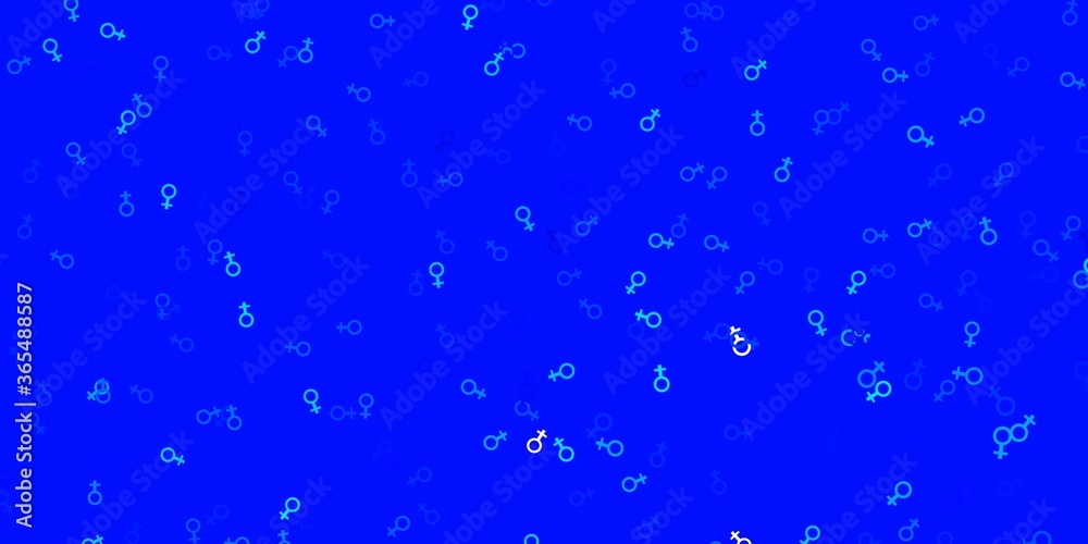 Light BLUE vector texture with women's rights symbols. Light BLUE vector texture with women's rights symbols.