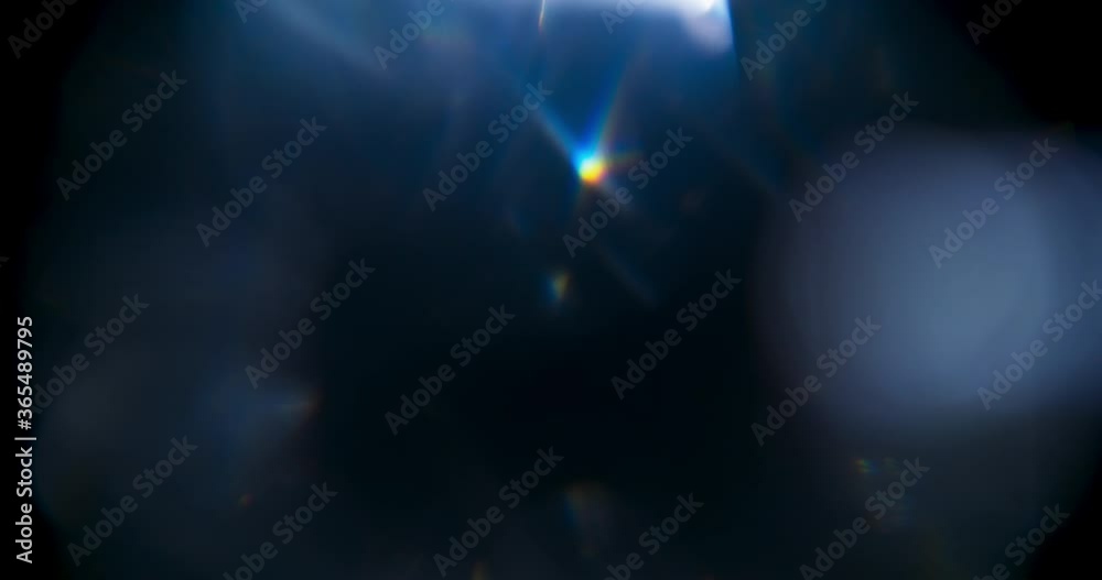 Rainbow Bokeh Prism Rainbow Light Flares Overlay on Black Background