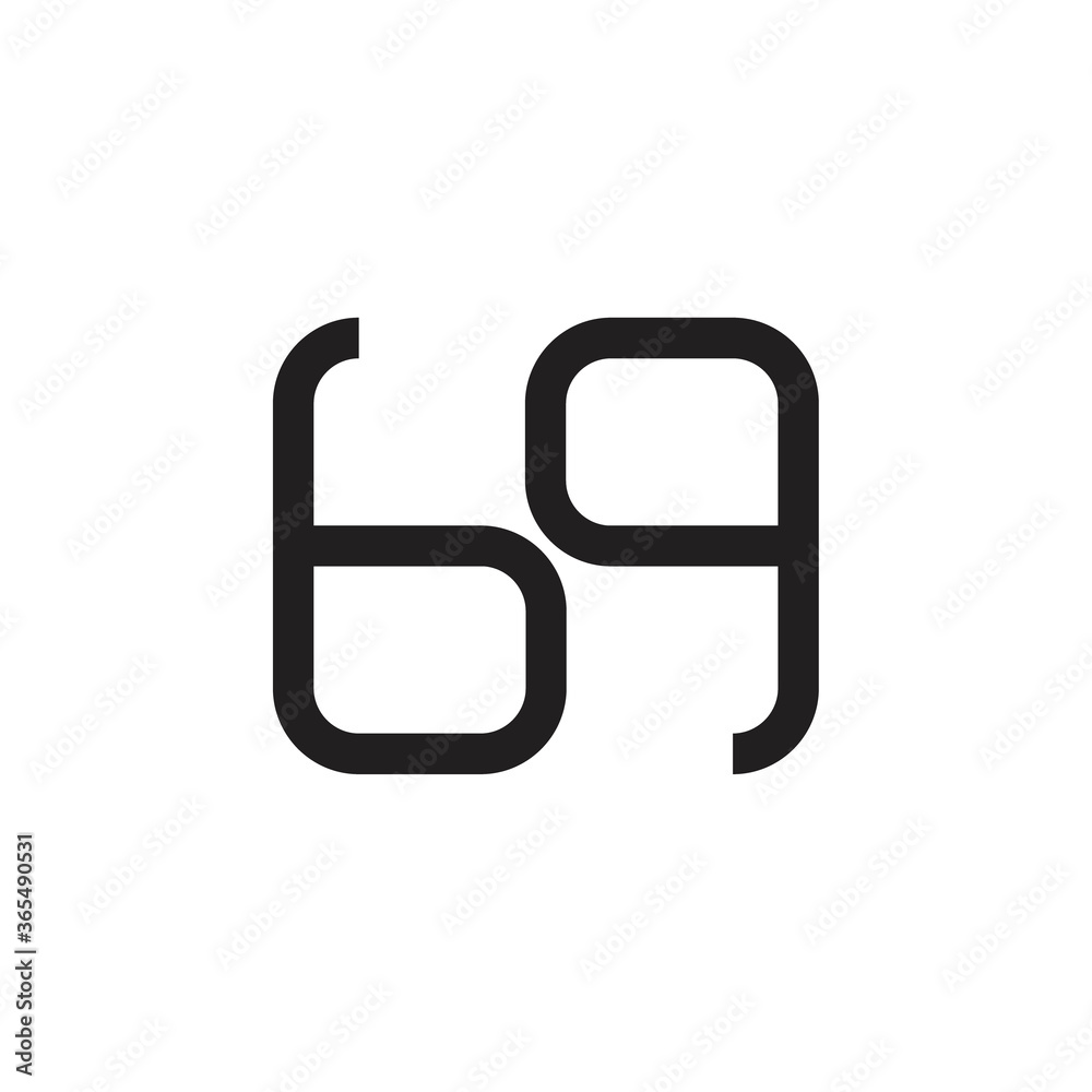 Number 69 or GG letter logo design vector Number 69 or GG letter logo design vector