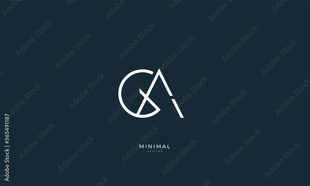Alphabet letter icon logo GA or AG Alphabet letter icon logo GA or AG