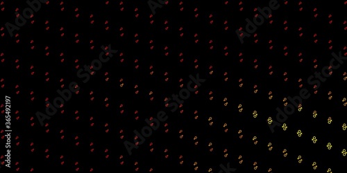 Dark Red, Yellow vector backdrop with woman's power symbols.