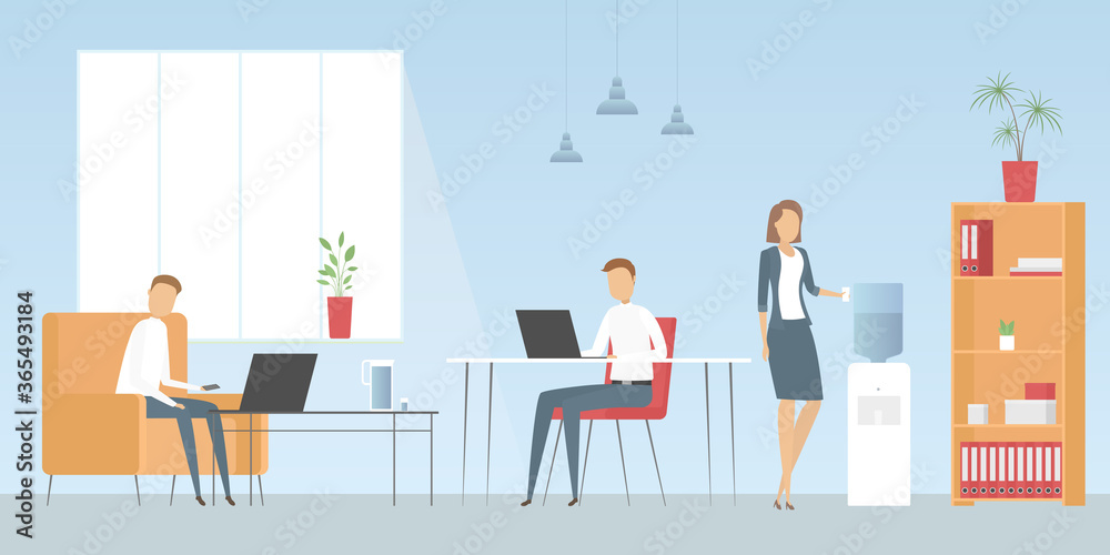 Colleagues working in office. Vector illustration. Colleagues working in office. Vector illustration.