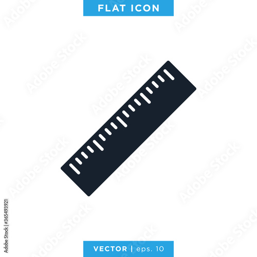 Ruler Icon Vector Design Template. © fafostock