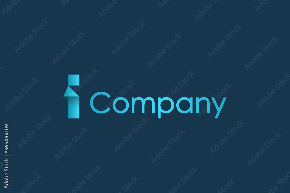 Simple Initial Letter I Logo. Blue Geometric Shape Origami Style isolated on Blue Background. Usable for Business and Branding Logos. Flat Vector Logo Design Template Element Simple Initial Letter I Logo. Blue Geometric Shape Origami Style isolated on Blue Background. Usable for Business and Branding Logos. Flat Vector Logo Design Template Element