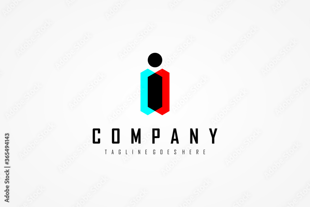 Abstract Initial Letter I Logo. Blue and Red Geometric Shape Origami Style Human Icon isolated on White Background. Usable for Business and People Logos. Flat Vector Logo Design Template Element Abstract Initial Letter I Logo. Blue and Red Geometric Shape Origami Style Human Icon isolated on White Background. Usable for Business and People Logos. Flat Vector Logo Design Template Element