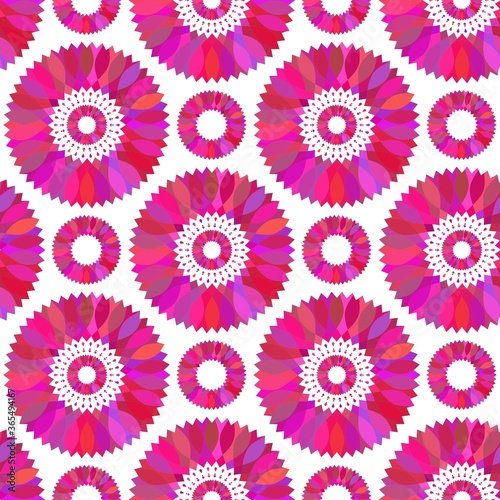 bright seamless pattern. pink decorative circles on a white background.