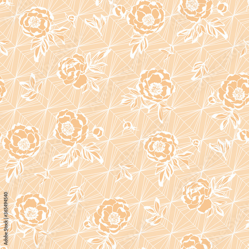 Pastel modern peony floral ...