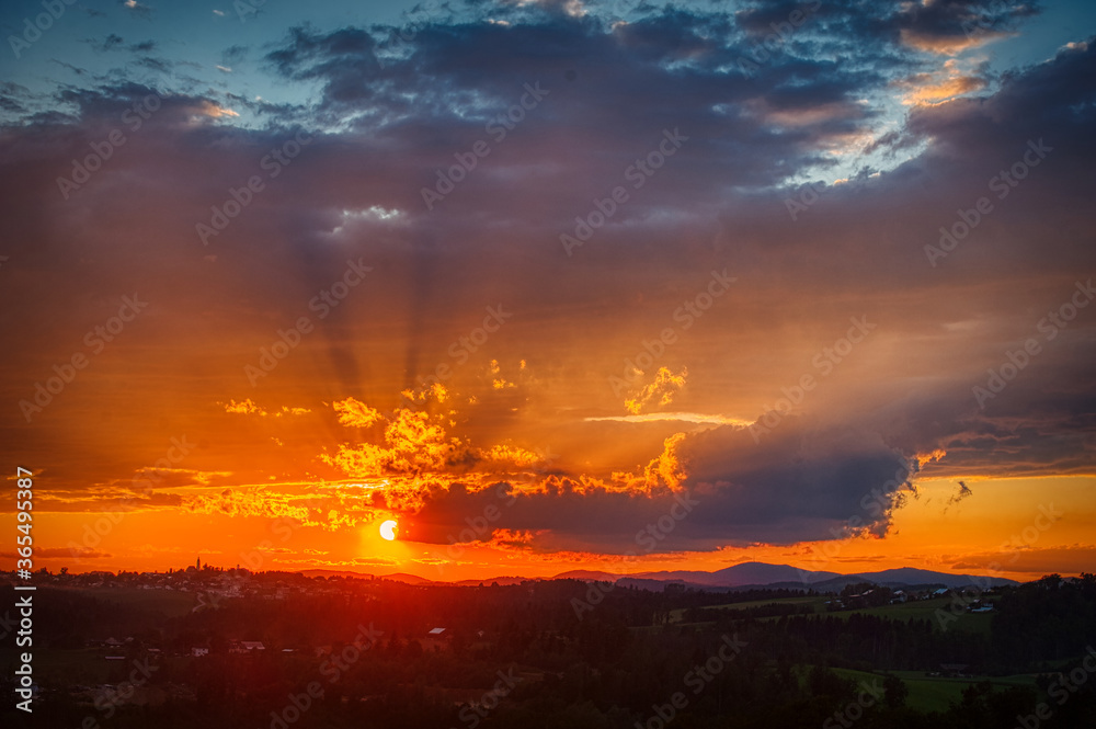 Naklejka premium Abendrot, Sonnenuntergang