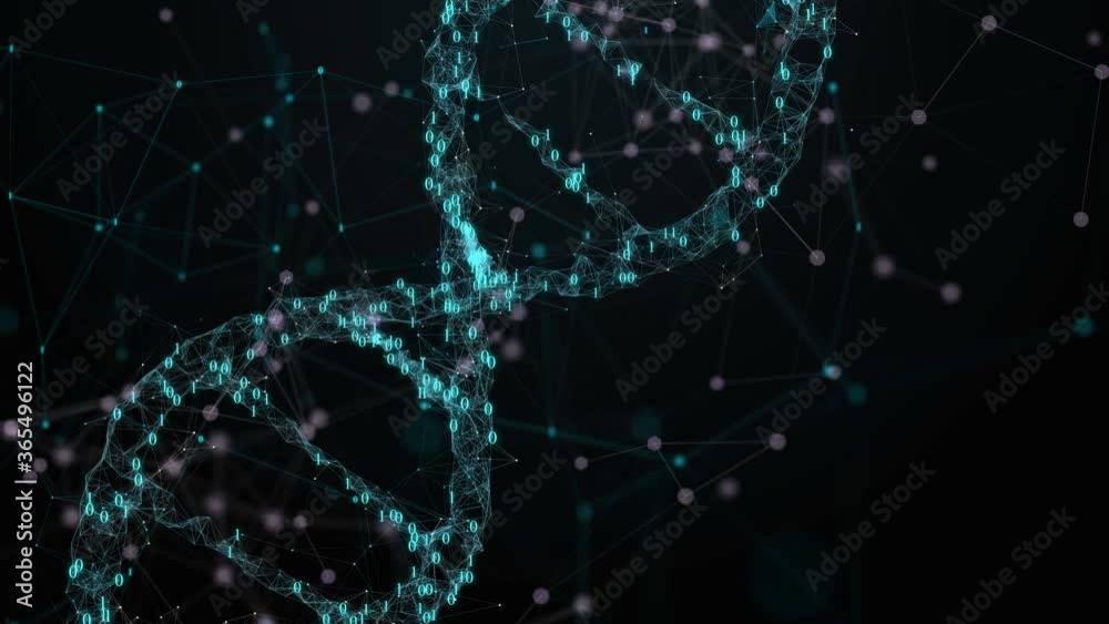 Abstract dark background with plexus and numbers. DNA molecule Abstract dark background with plexus and numbers. DNA molecule