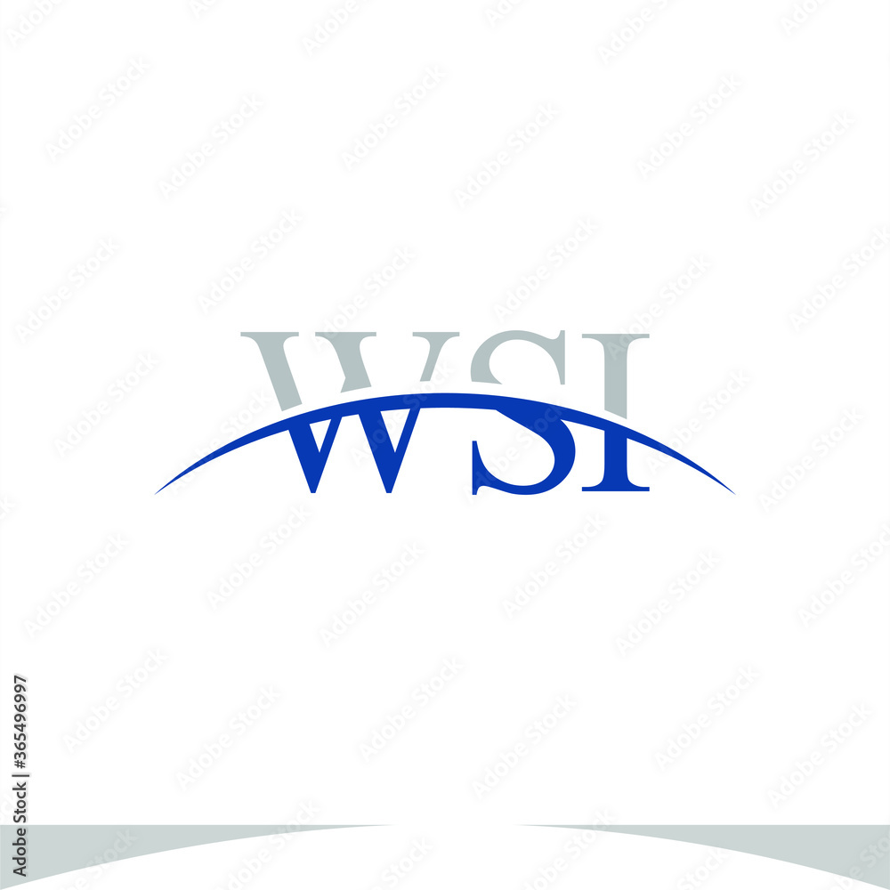 WSI Initial Logo Design Vector