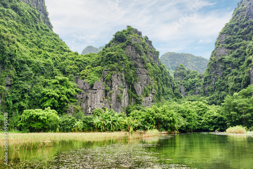 Natural karst towers and the Ngo Dong River, Vietnam