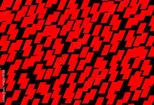 The red square is alternately placed on a black background.