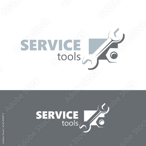 Logo service express repair silhouette wrench, screw-nut