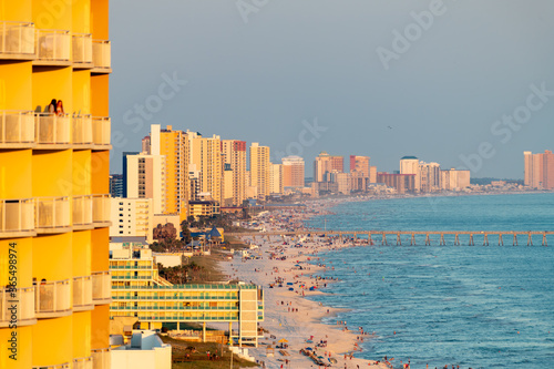 Panama City Beach Florida Skyline Beachfront Crowd July 2020 photo