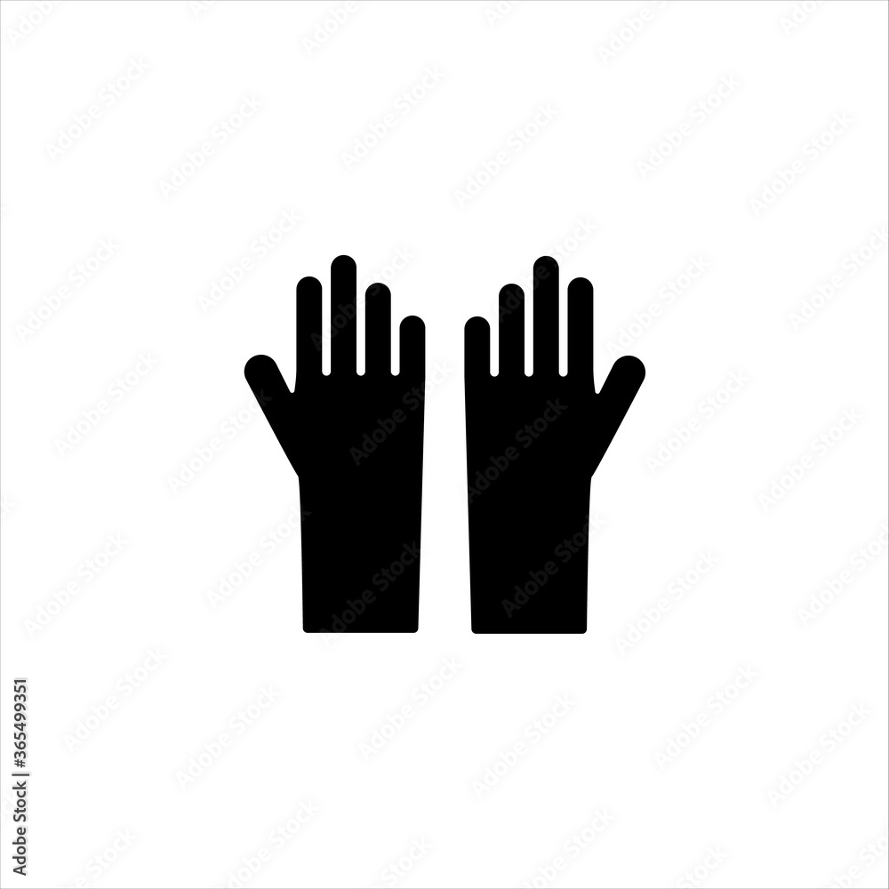 Rubber gloves glyph icon. Solid vector black icon. Logo Illustration. Rubber gloves glyph icon. Solid vector black icon. Logo Illustration.