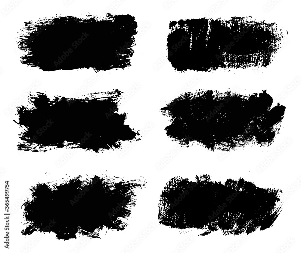 Fototapeta premium Set of black paint brushes