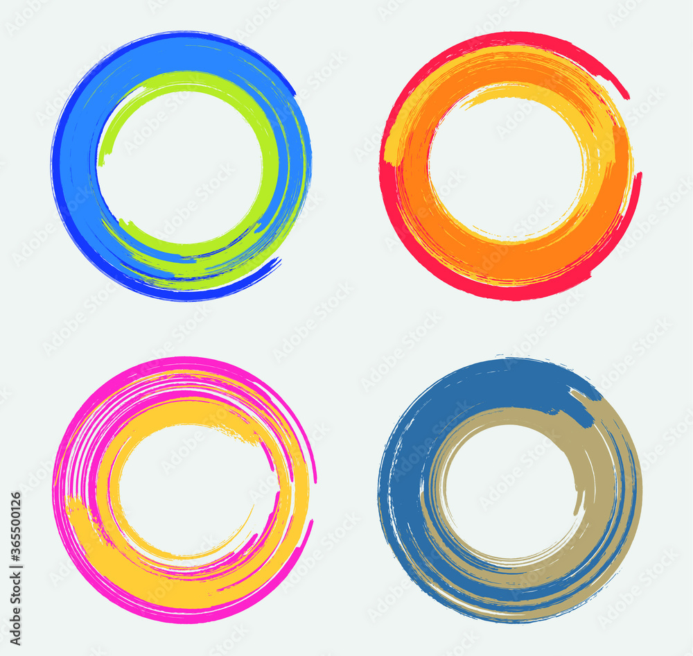 Set of four round grunge shapes Set of four round grunge shapes