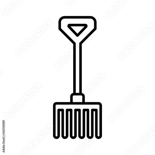 rake line style icon design, agronomy lifestyle agriculture harvest rural farming and country theme Vector illustration