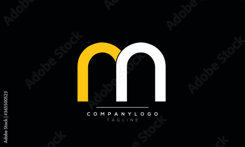 Alphabet letters Initials Monogram logo MN,NM,M and N