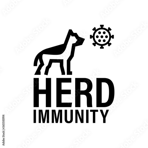 Herd immunity logo icon for New normal lifestye concept.