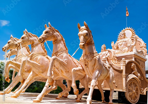Beautiful chariot statue of the Lord Sun. India photo