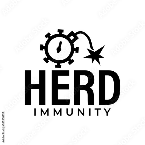 Herd immunity logo icon for New normal lifestye concept.