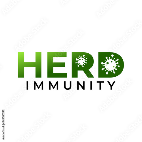 Herd immunity logo icon for New normal lifestye concept.