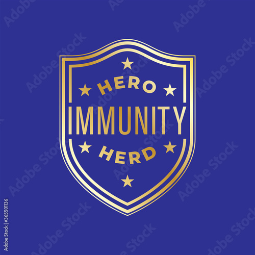 Herd immunity logo icon for New normal lifestye concept.