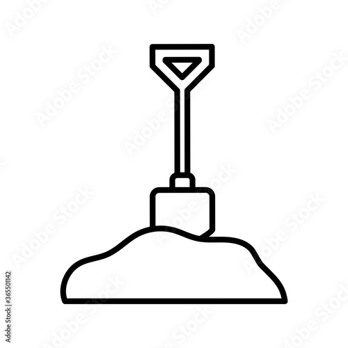shovel line style icon design, agronomy lifestyle agriculture harvest rural farming and country theme Vector illustration