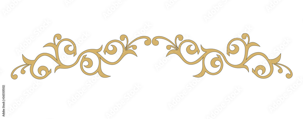 GOLD ORNAMENTAL DECORATION WITH BAROQUE STYLE LEAVES GOLD ORNAMENTAL DECORATION WITH BAROQUE STYLE LEAVES