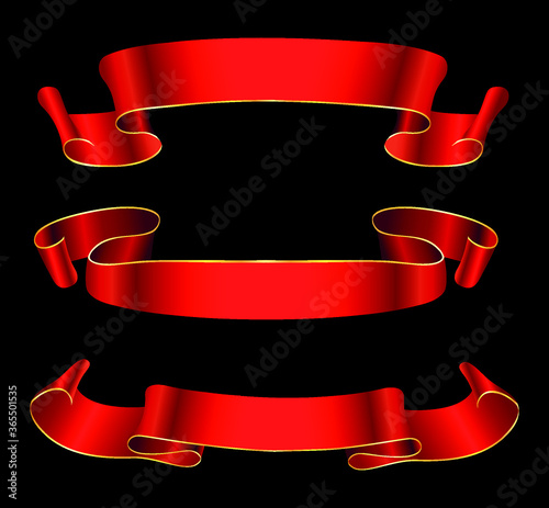 Set of luxury ribbon banners.