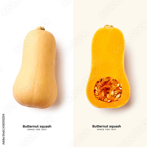 Fotografía Butternut squash isolated on white background