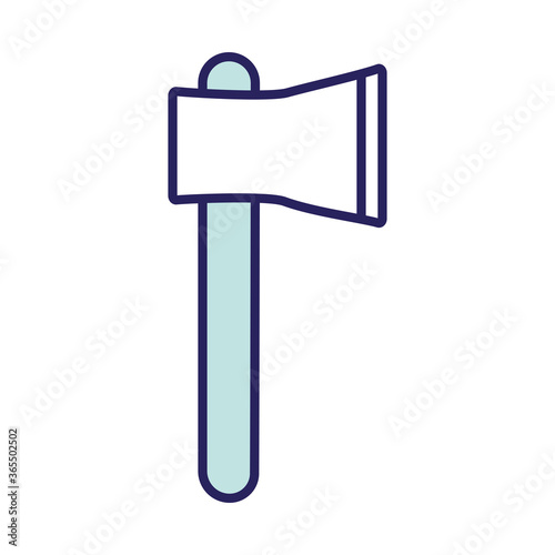 axe line and fill style icon design, agronomy lifestyle agriculture harvest rural farming and country theme Vector illustration