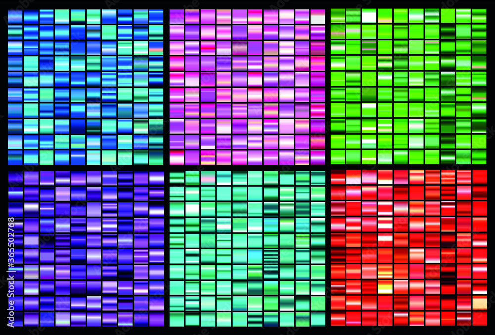 Collection of colorful metallic gradients. Collection of colorful metallic gradients.