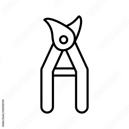 pliers line style icon design, agronomy lifestyle agriculture harvest rural farming and country theme Vector illustration