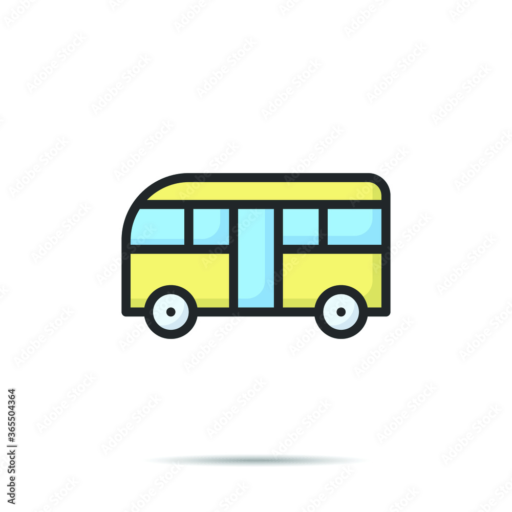 Bus icon line vector illustration 