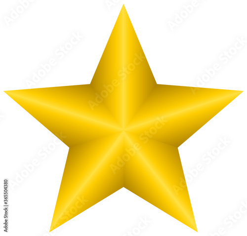 Christmas Star. Illustration isolated on white background of a yellow star.