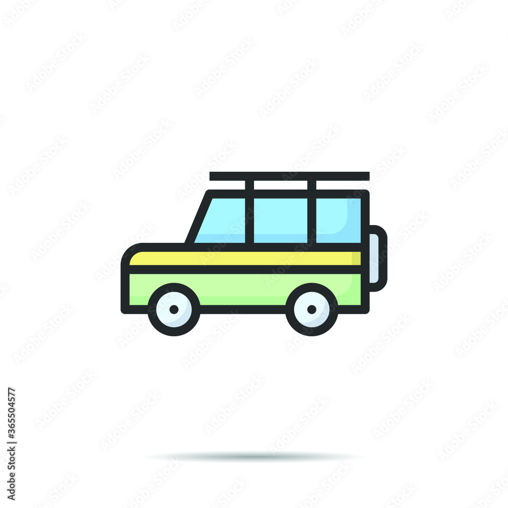 Safari Car  icon line logo vector illustration 