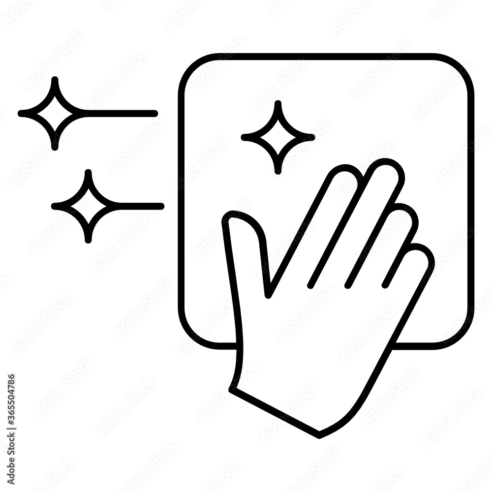 Hand Cleaning A Surface Area Concept. Vector Icon Design, Living Space Sanitizing and Disinfecting Symbol on White background Hand Cleaning A Surface Area Concept. Vector Icon Design, Living Space Sanitizing and Disinfecting Symbol on White background