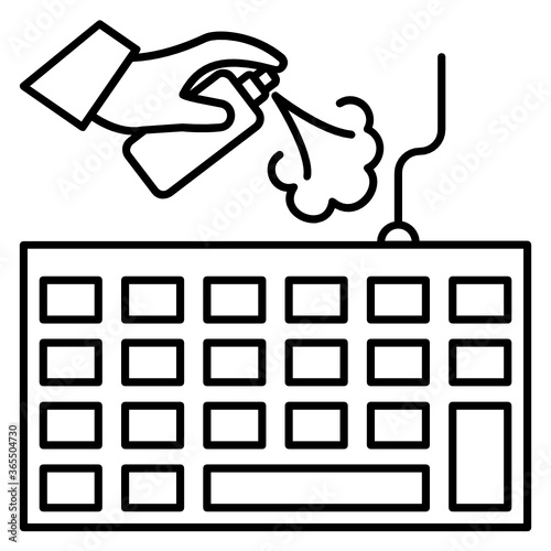 Keyboard Sterilization concept vector color icon design, Home and Office Disinfecting and Decontamination Services Symbol on White background 