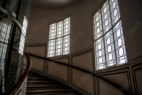 Photography Staircase With Curved Steps In Historic Art Nouveaux Building In The Inner City