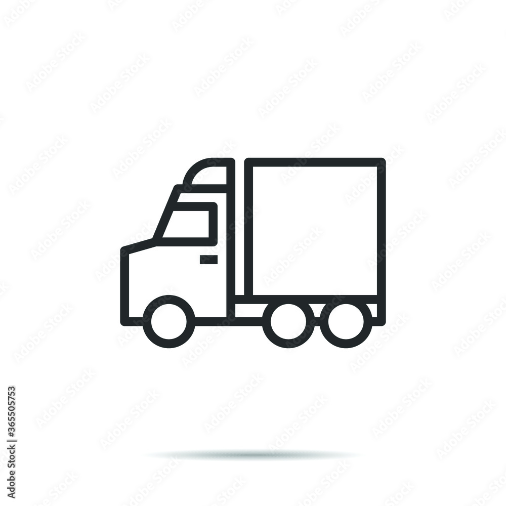 Fototapeta premium Truck icon line logo vector illustration
