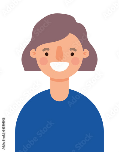 Avatar woman cartoon smiling design, Girl female person people human and social media theme Vector illustration