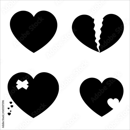 illustration of black heart shape icon