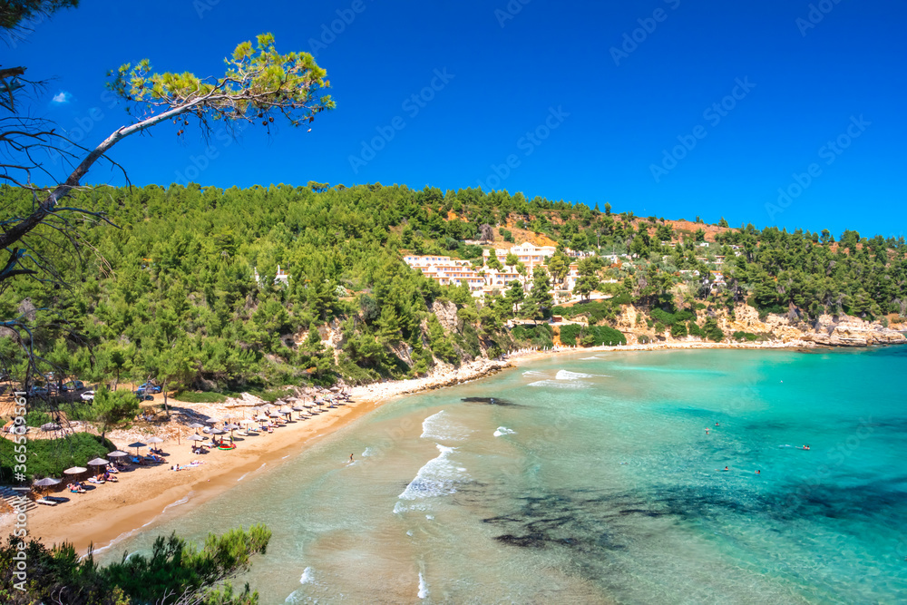 Amazing beach of Chrisi Milia in Alonnisos island, Sporades, Greece.
