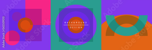 Neo memphis geometric pattern with circles, squares and lines. Pop art abstract background for covers, banners, flyers and posters and other templates